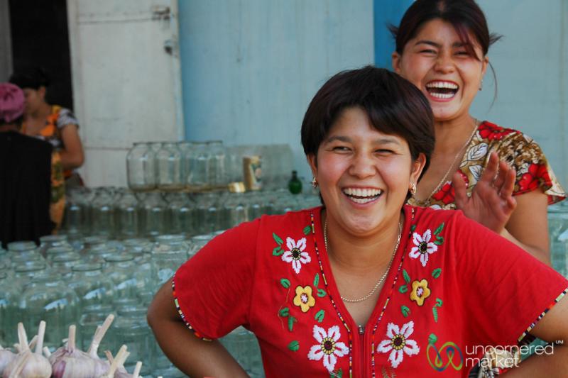 Laughing Women at Market - Nukus, Uzbekistan