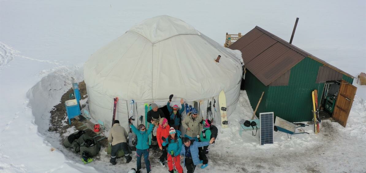 Back-country skiing yurt camp